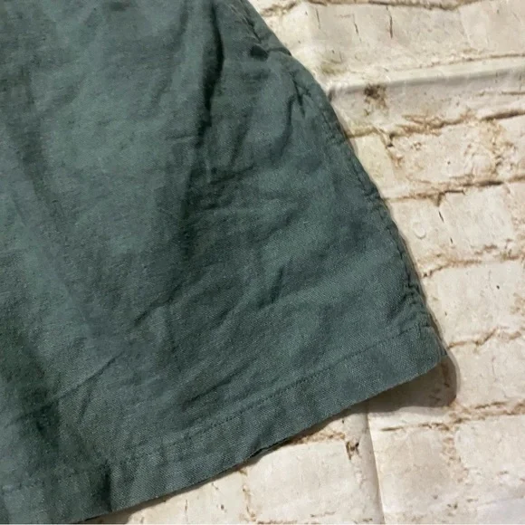 Universal Thread Green Linen Blend Stretch Waist Pull On Shorts - Picture 2 of 5